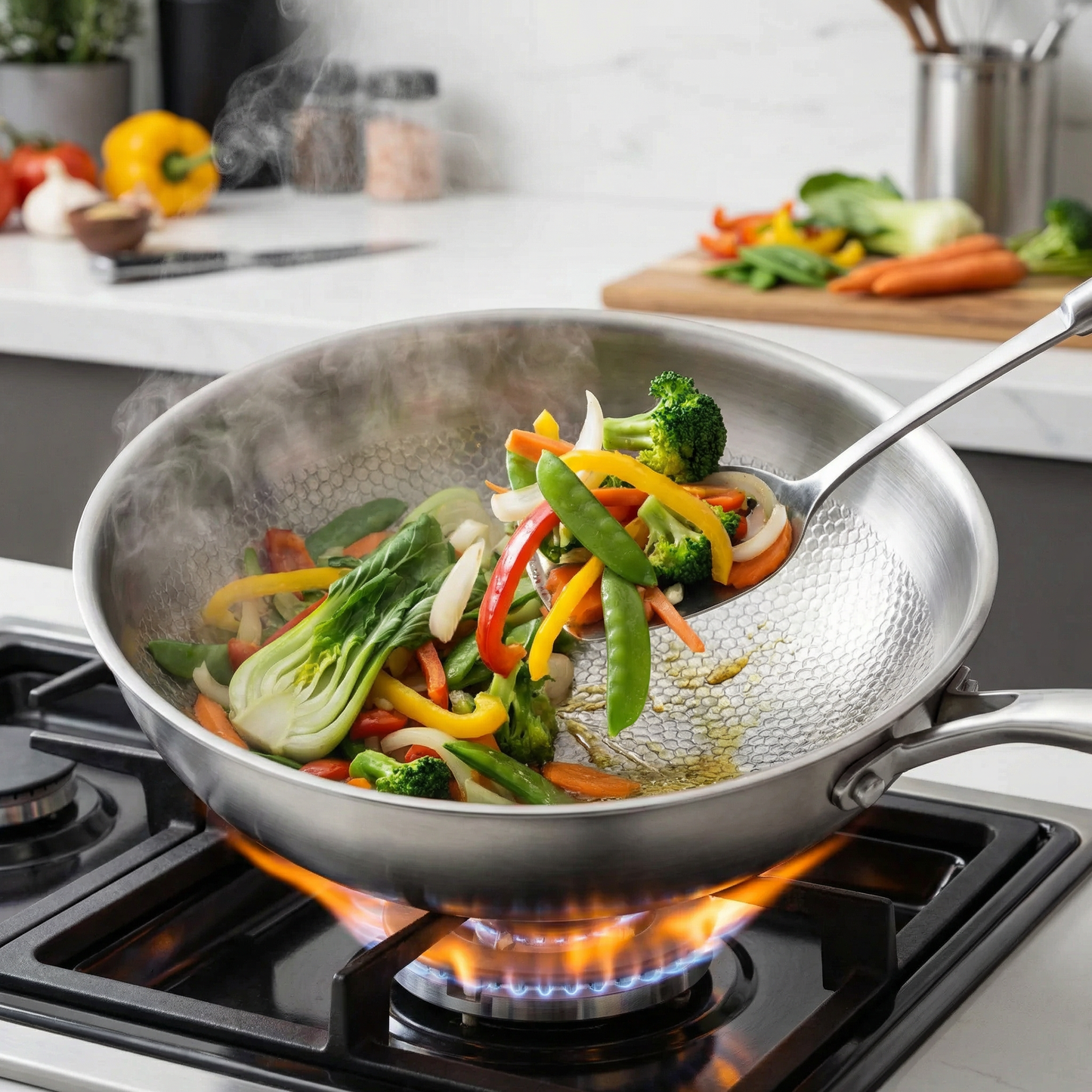 Titanium Hammered Wok Pan