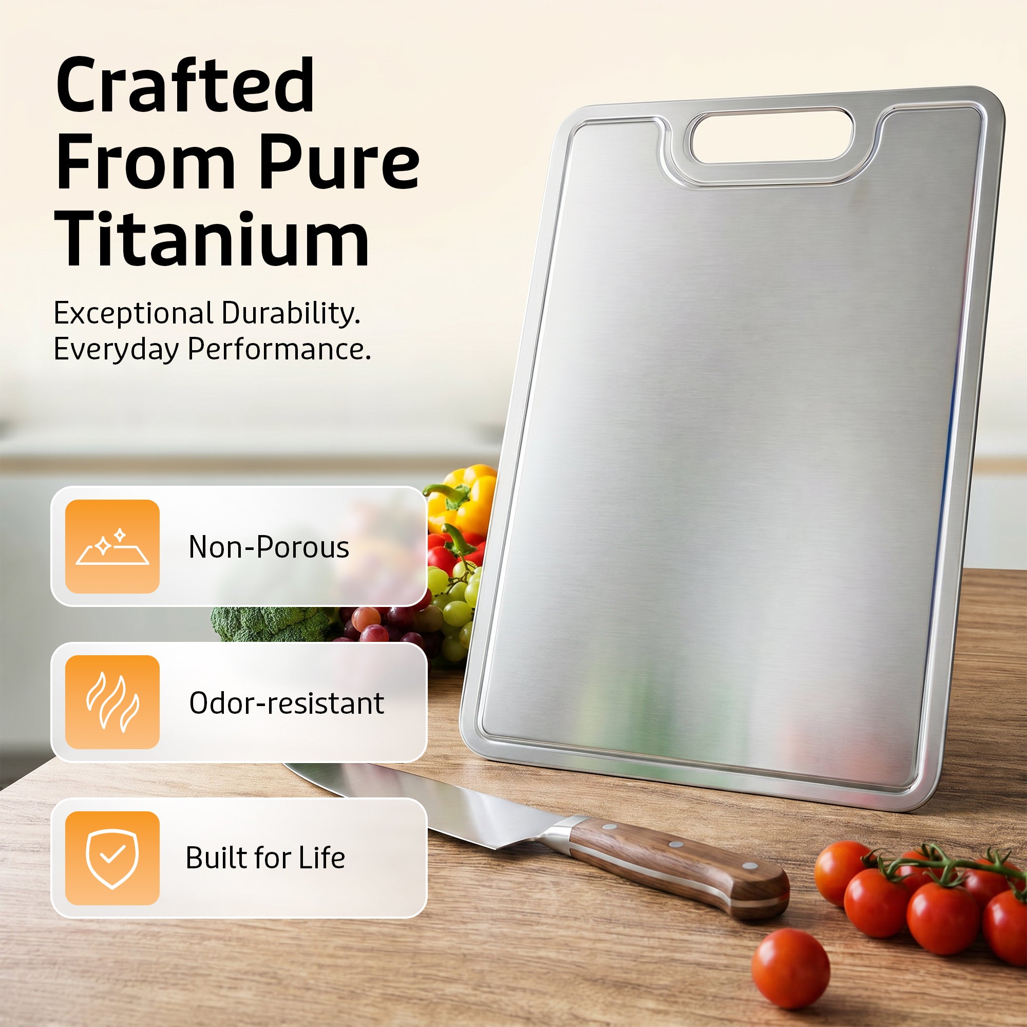 Pure Titanium Cutting Board Pro